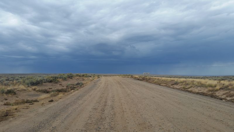 Dark grey storm clouds over Chaco Canyon, New Mexico