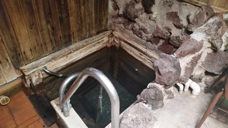 A small indoor soaking pool at Indian Hot Springs in Truth or Consequences, New Mexico.