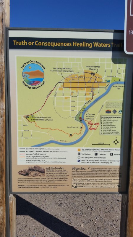 A map for a walking path in Truth or Consequences, New Mexico.