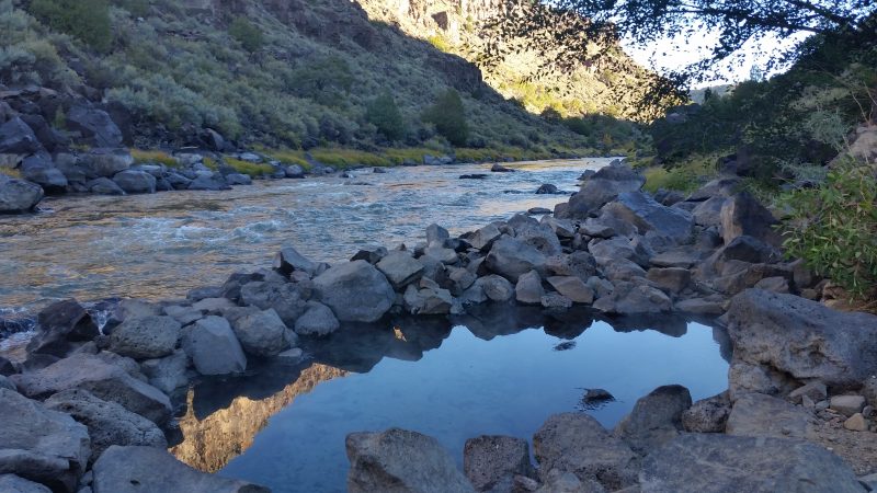 A view of the Rio Grande River from one of three Taos hot springs in the area.