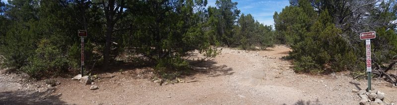 Several hiking trails through the Manzano Mountains near Albuquerque, New Mexico.