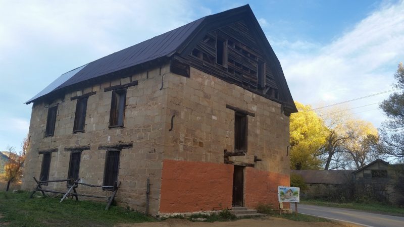 The sandstone St. Vrain Mill in Mora, New Mexico.