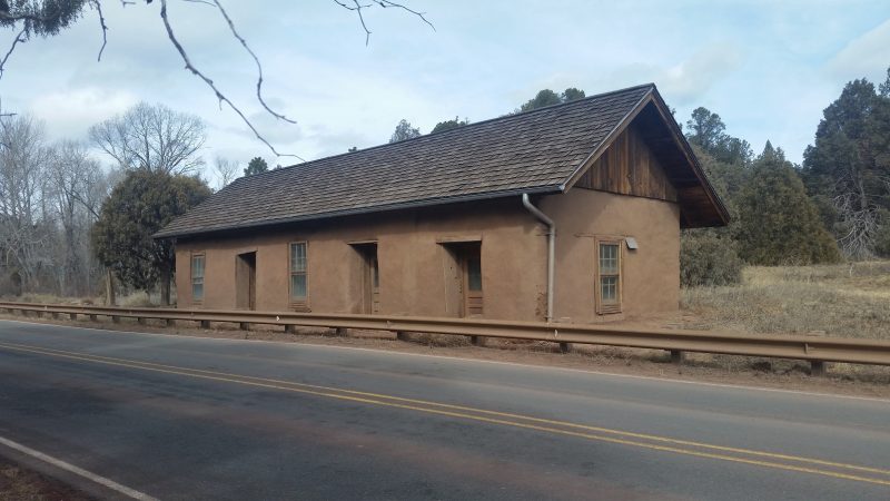 The main building of Pigeon's Ranch in Pecos New Mexico.