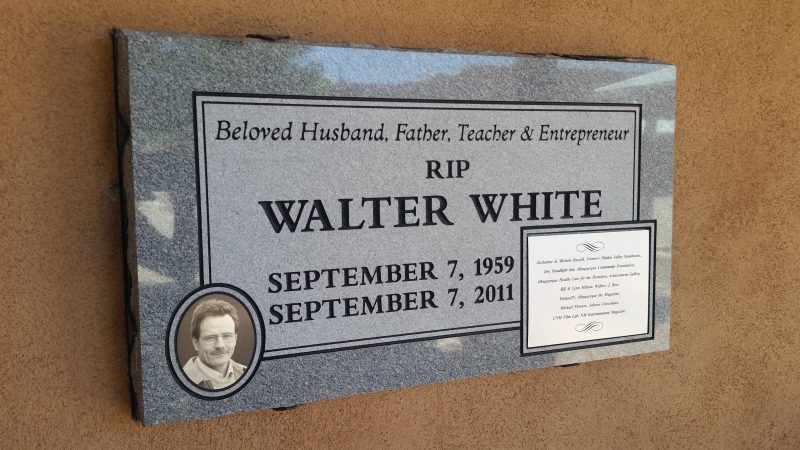 The site of the Walter White tombstone which is increasingly becoming one of the most popular free things to do in Albuquerque. 