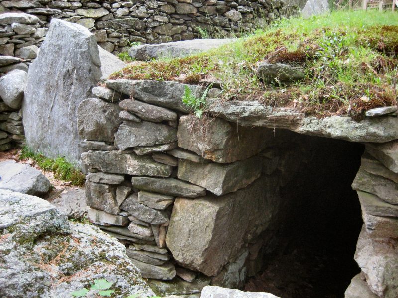 The exterior of a stone chamber from America's Stonehenge in Salem, New Hampshire.