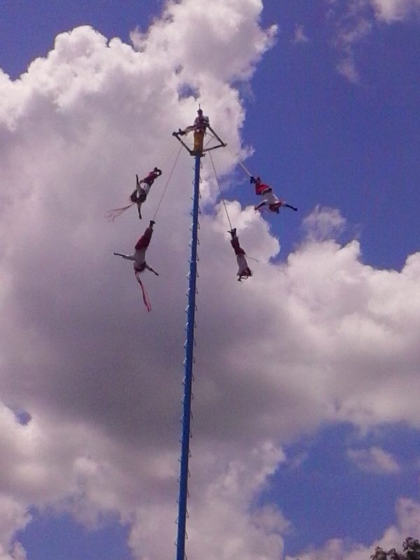 Voladores at el Tajin in Veracruz, Mexico.