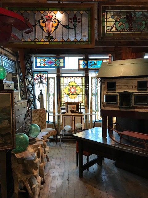 The interior of Portland Architectural Salvage in Portland, Maine.