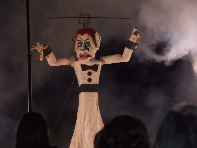 The fifty-foot tall Zozobra effigy in Santa Fe, New Mexico.